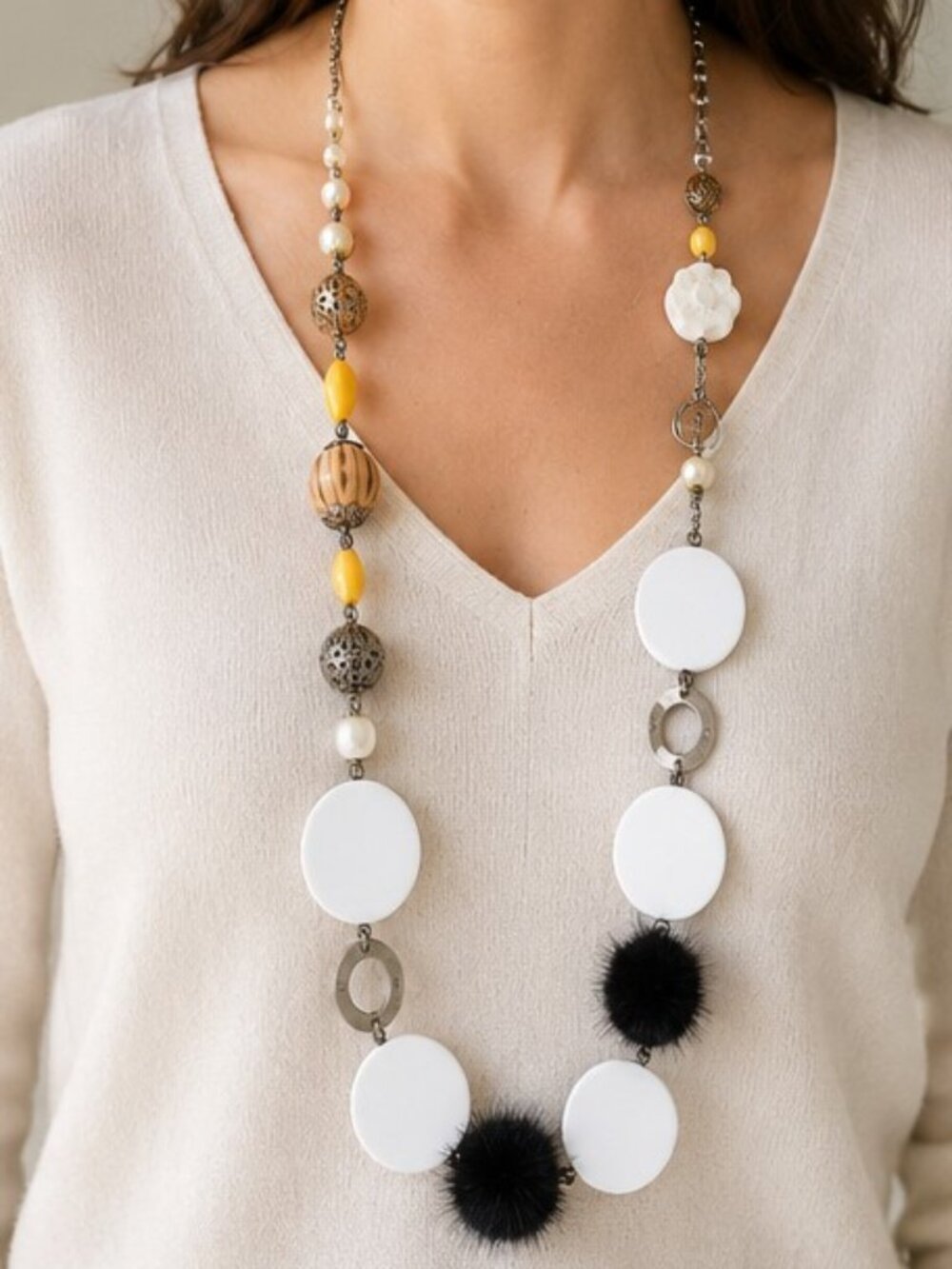 Handcrafted, One-of-a-kind, Playful, Bold, Statement necklace